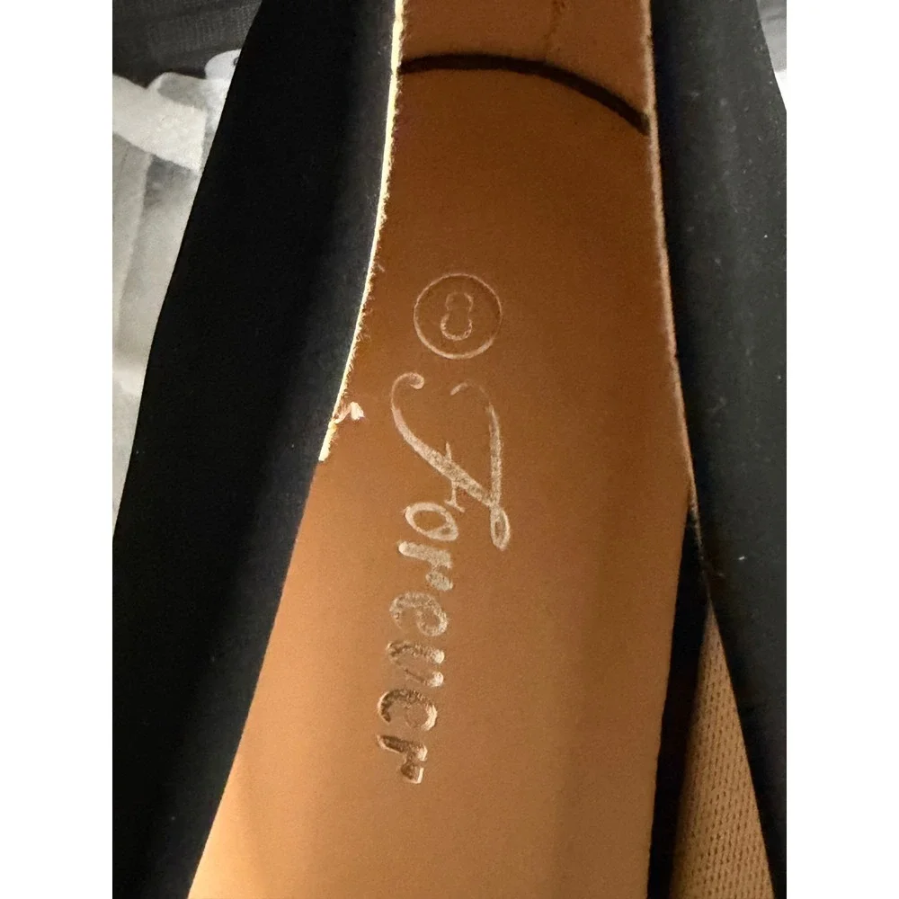 Forever Dana-9 Black Kitten Heel Pumps Round Toe Office Shoes Womens 8